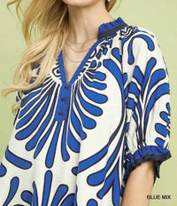 Umgee - Mix Printed V-Neck Dress