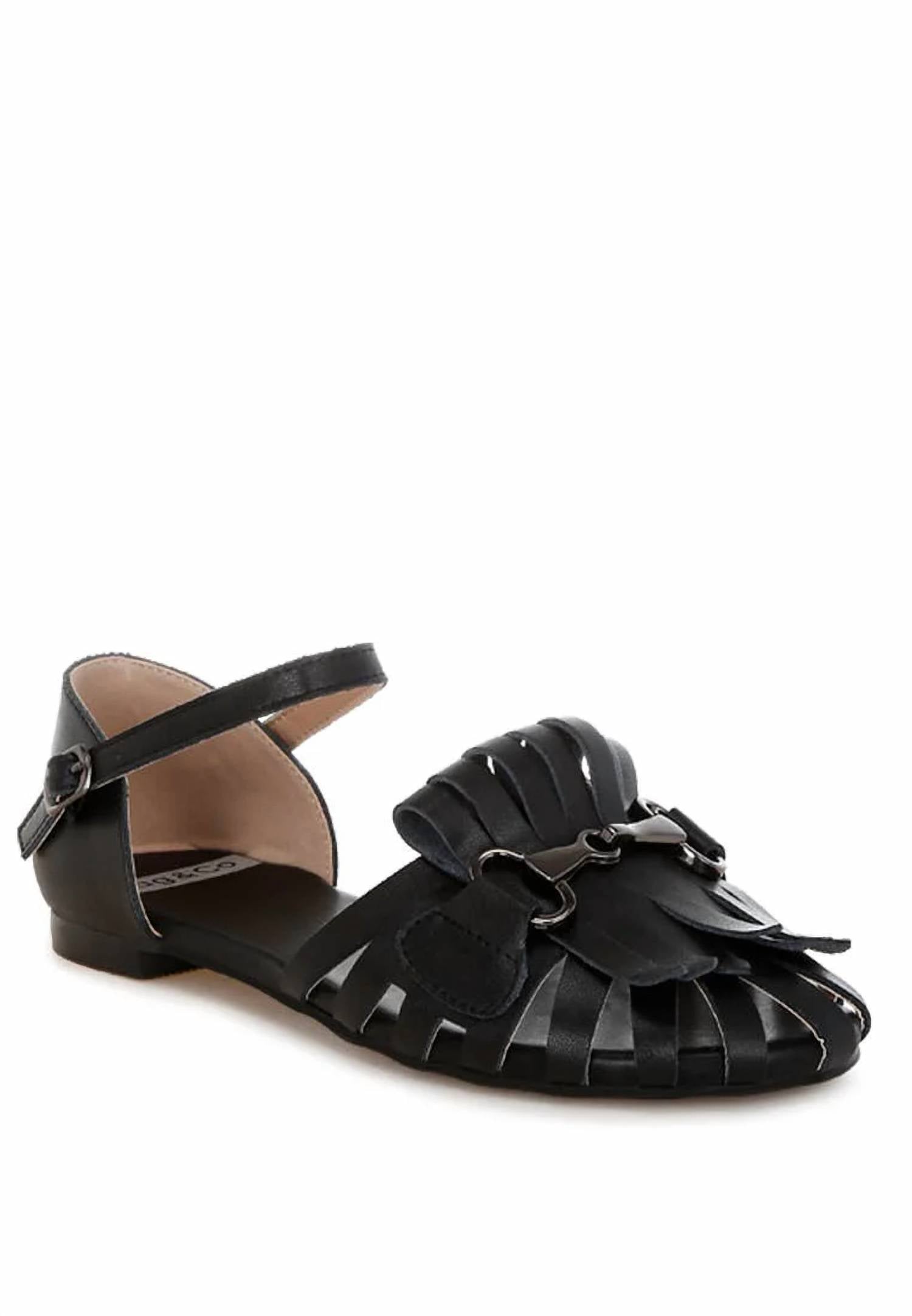 Rag Company - Women's Horsebit Fringe Flat Sandals