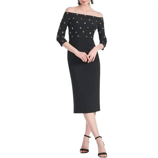 Sachin & Babi - Fatima Embellishedoff Shoulder Midi Dress