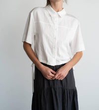 Elle Grey - Button-up Shirt With Tie Hem