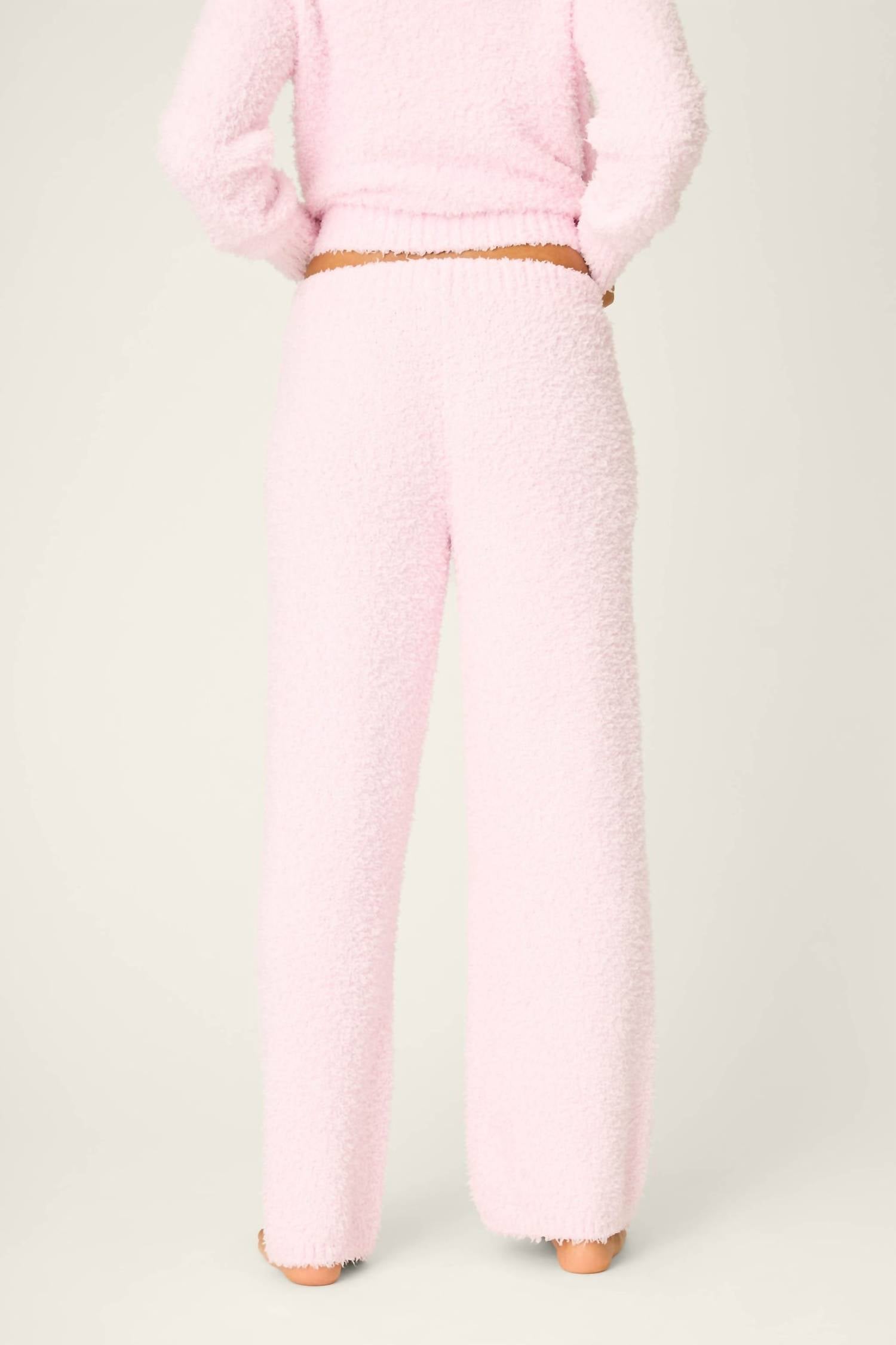 PJ Salvage Bundle Up Boucle Pajama Pant in pink - women's pants - alternate view