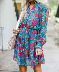 Fate - Print Tencel Blend Split Neck Dress