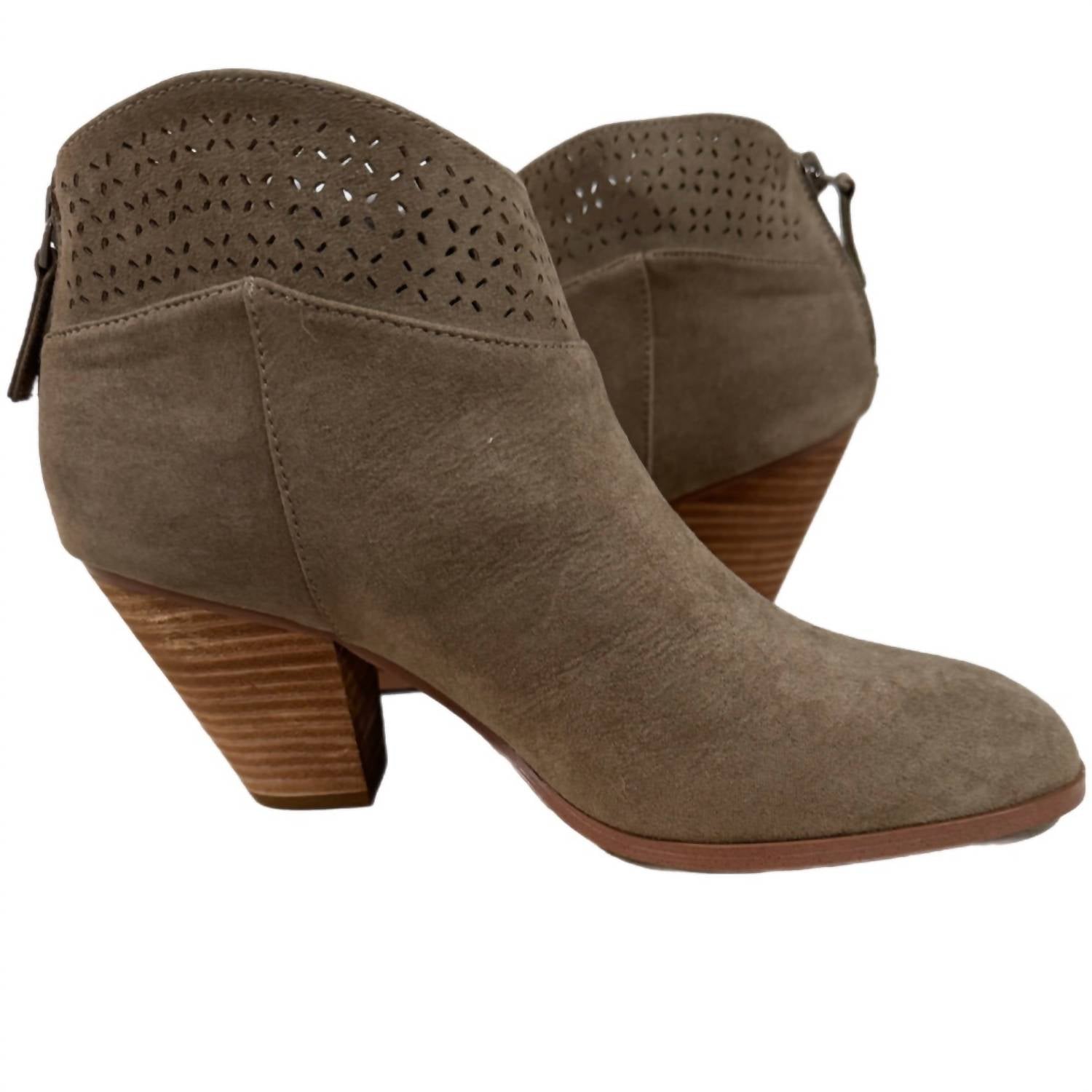 Violet & Red - Women's Lazer Cut Topline Boho Chic Heeled Bootie