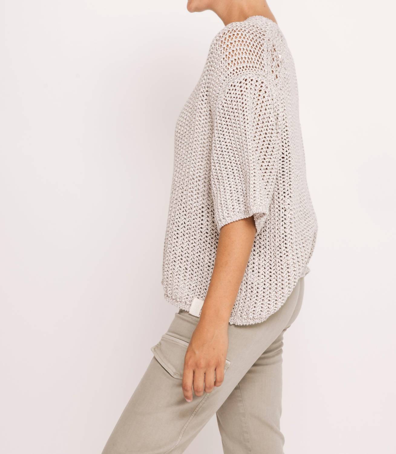 Zhrill - Narelle Short Sleeve Open Weave Sweater