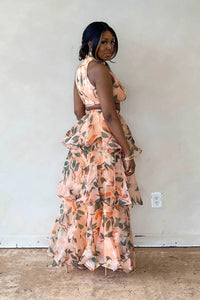 Luxxel - Peachy Keen Tiered Skirt Set