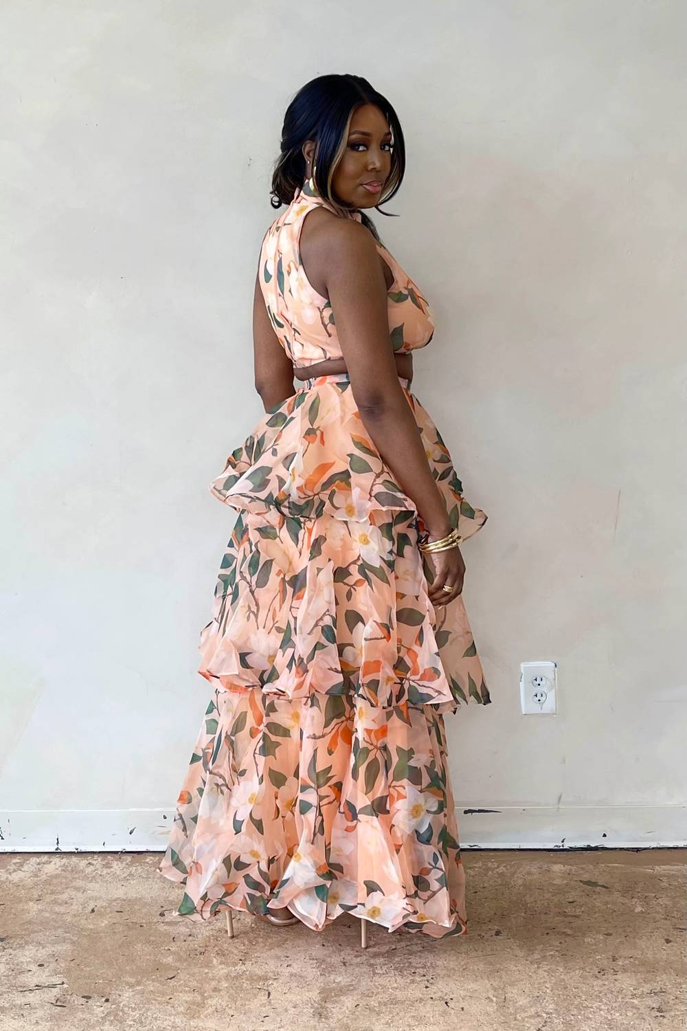 Luxxel - Peachy Keen Tiered Skirt Set