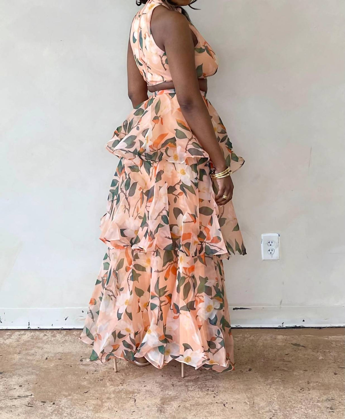 Luxxel - Peachy Keen Tiered Skirt Set