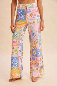 Anniewear - Summer Patchwork Wide Leg Jeans