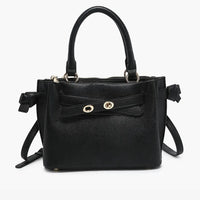 Jen & Co. - Women's Dual Compartment Satchel With Twist-lock Strap Bag