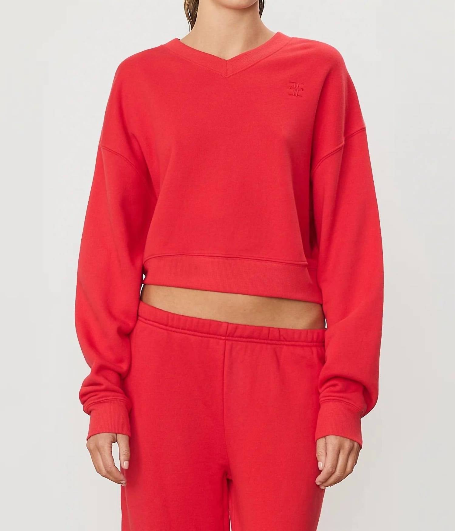 Eterne - Cropped V-neck Sweatshirt
