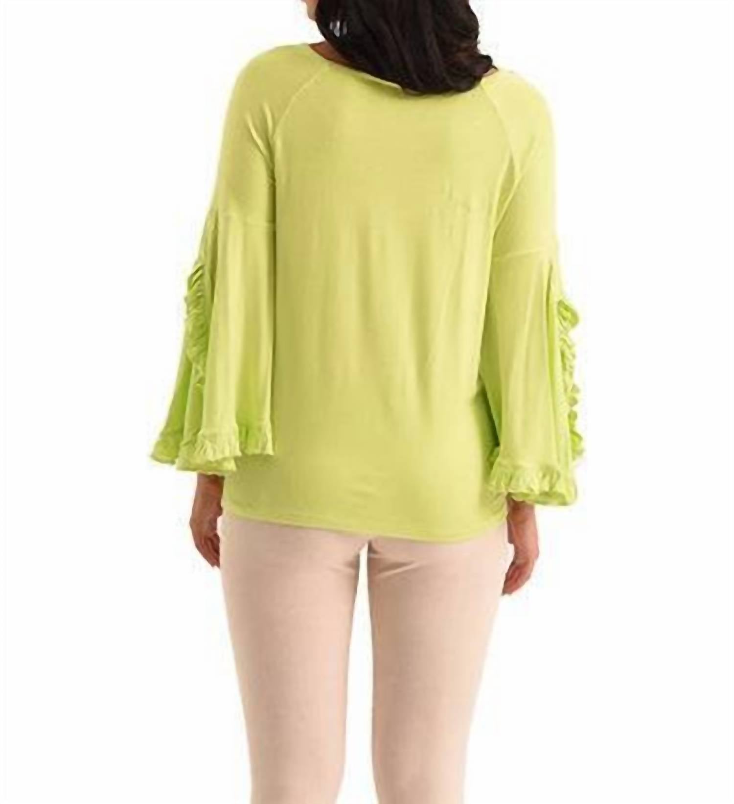 Marie Ruffle Sleeve Scoop Top