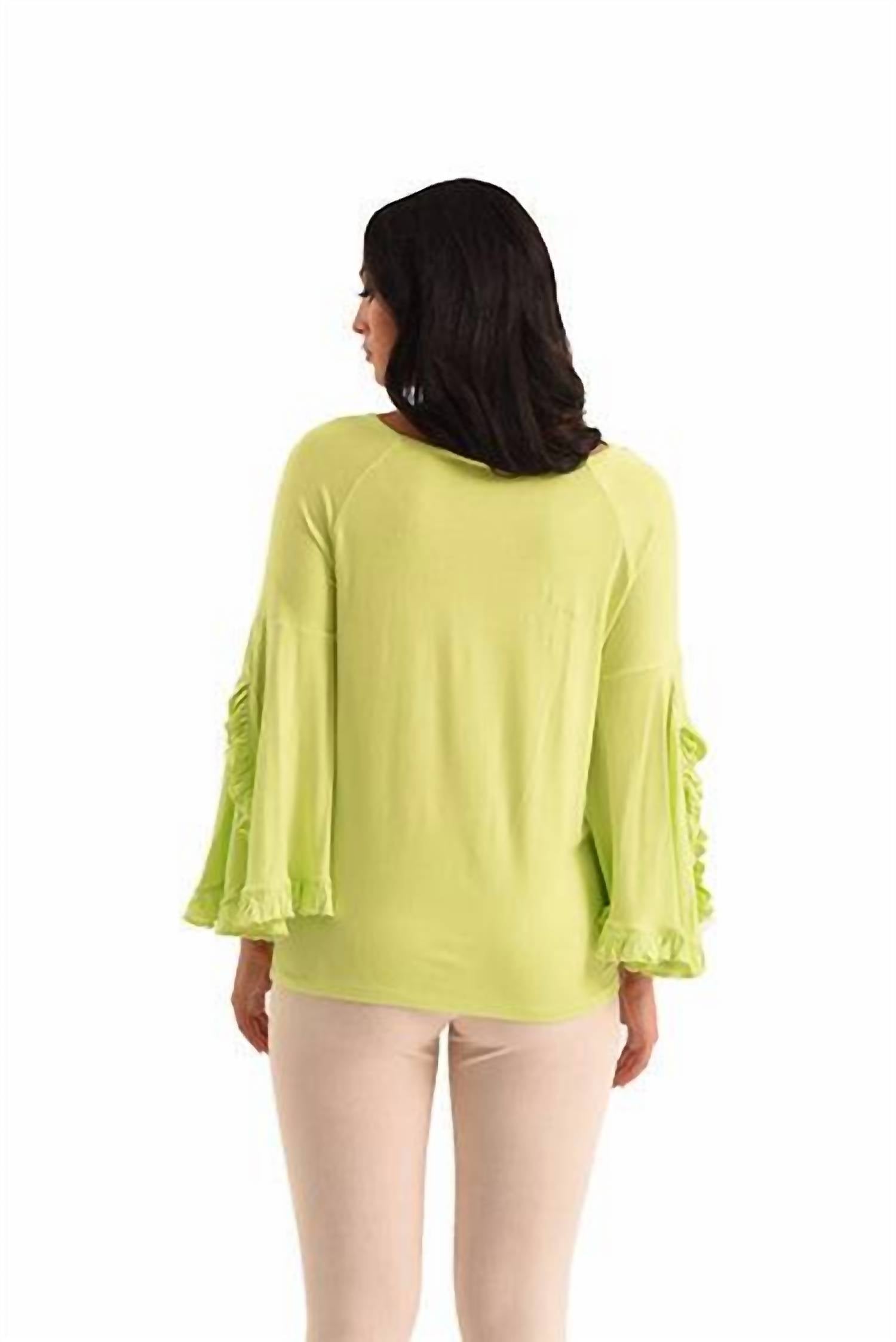 Marie Ruffle Sleeve Scoop Top