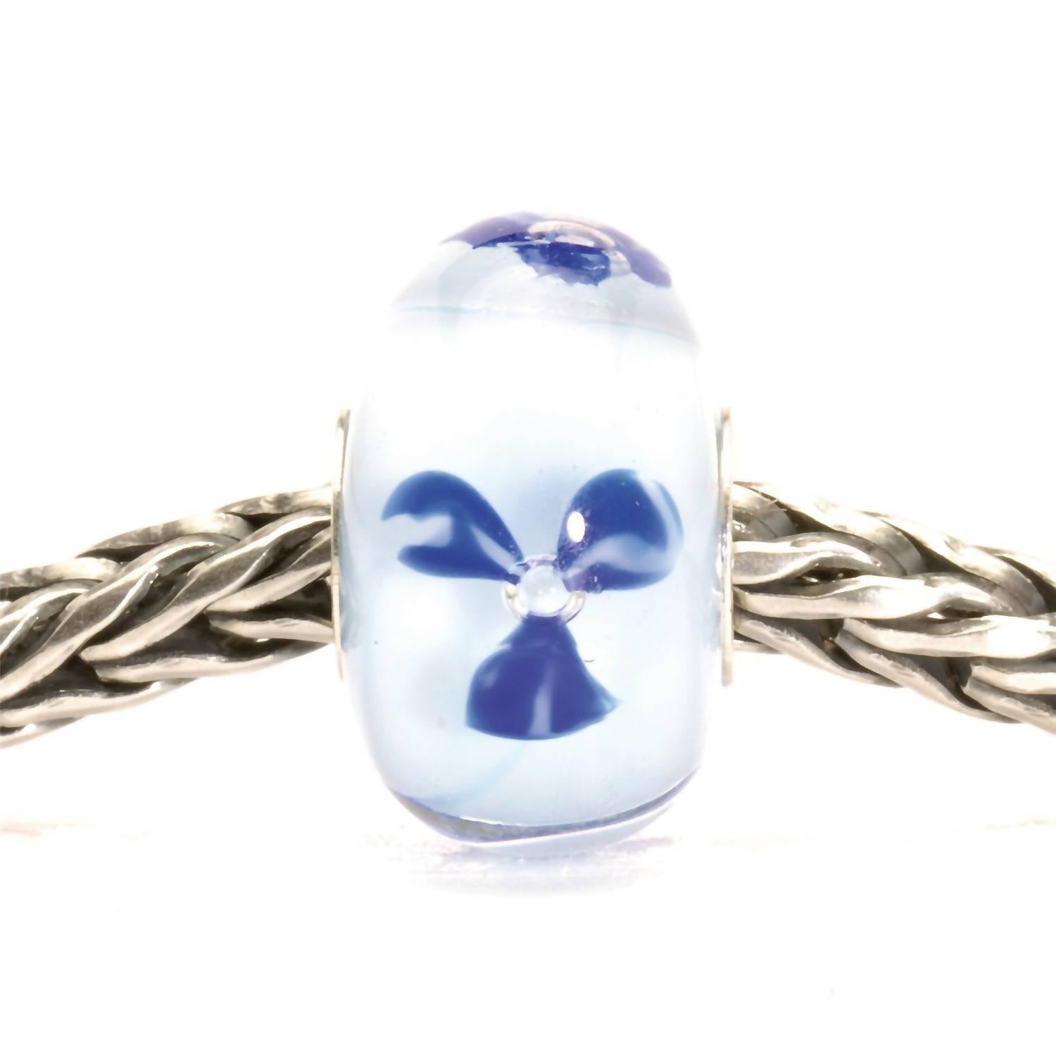 Trollbeads Women's Flower Glass Bead Charm in blue - women's accessory - detail view