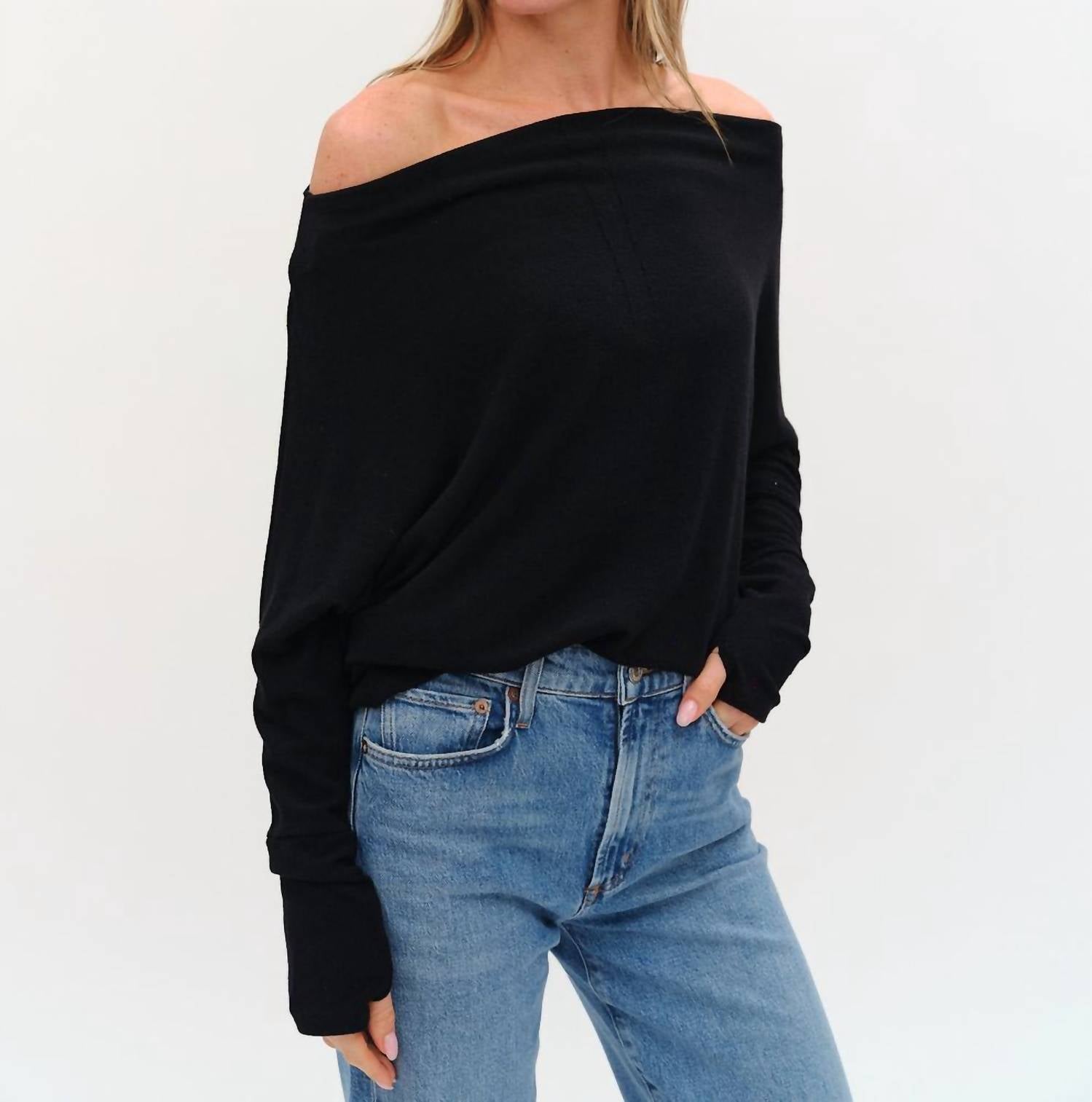 Six/Fifty - The Anywhere Lurex Off The Shoulder Top