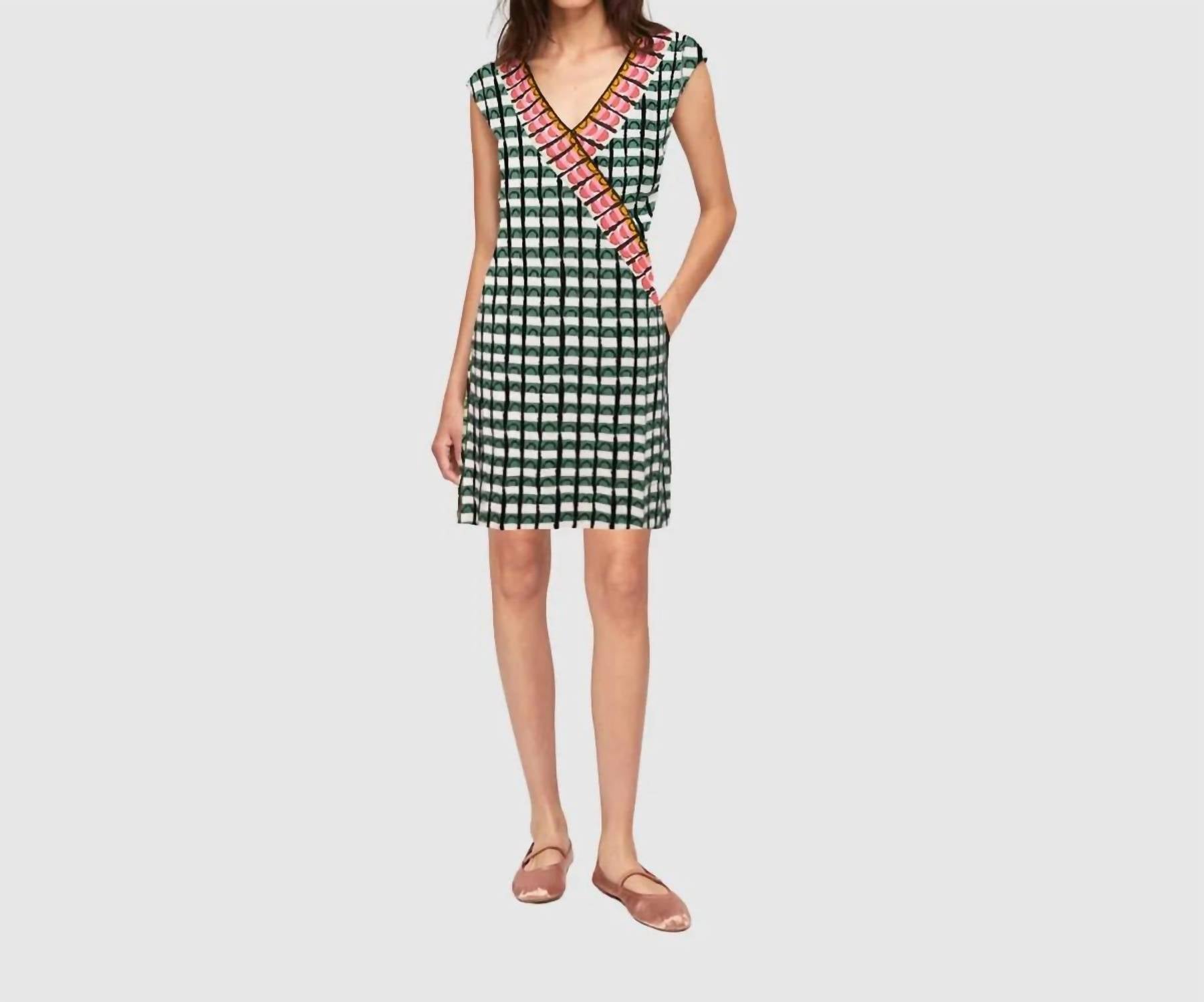 Aldo Martins Sueca Swedish Plaid Dress in green ivory - women's dress