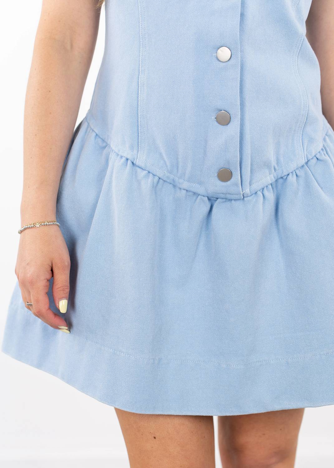 Olivaceous - Arden Button-Front Mini Dress