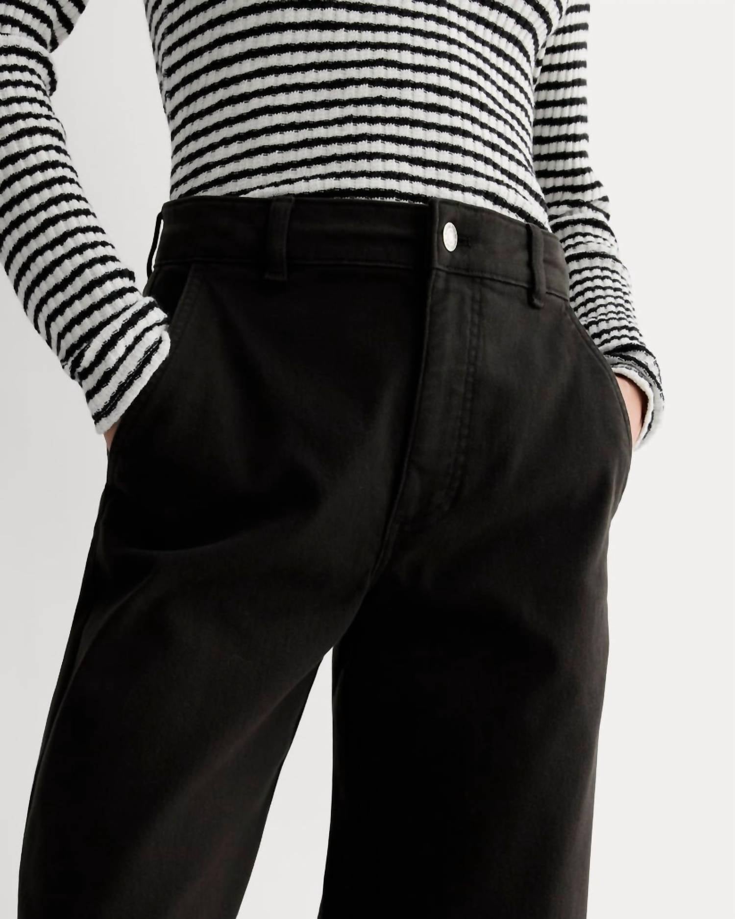 Everlane Utility High Rise Wide Leg Pants in black - women's pants - alternate view