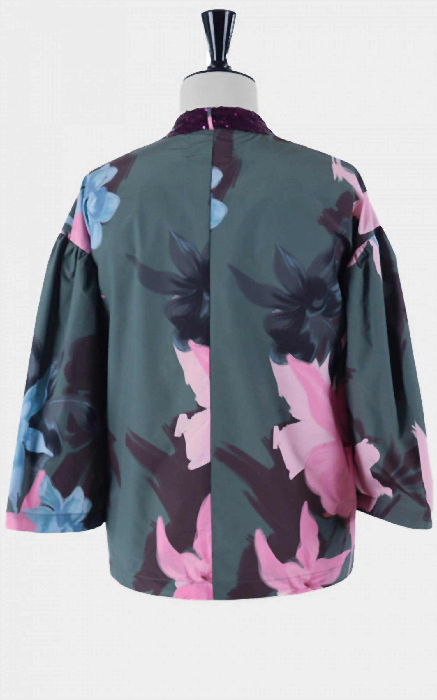 Psophia - Puff Sleeves Floral Blouse