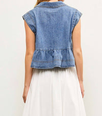 Mustard Seed - Down For Denim Peplum Top