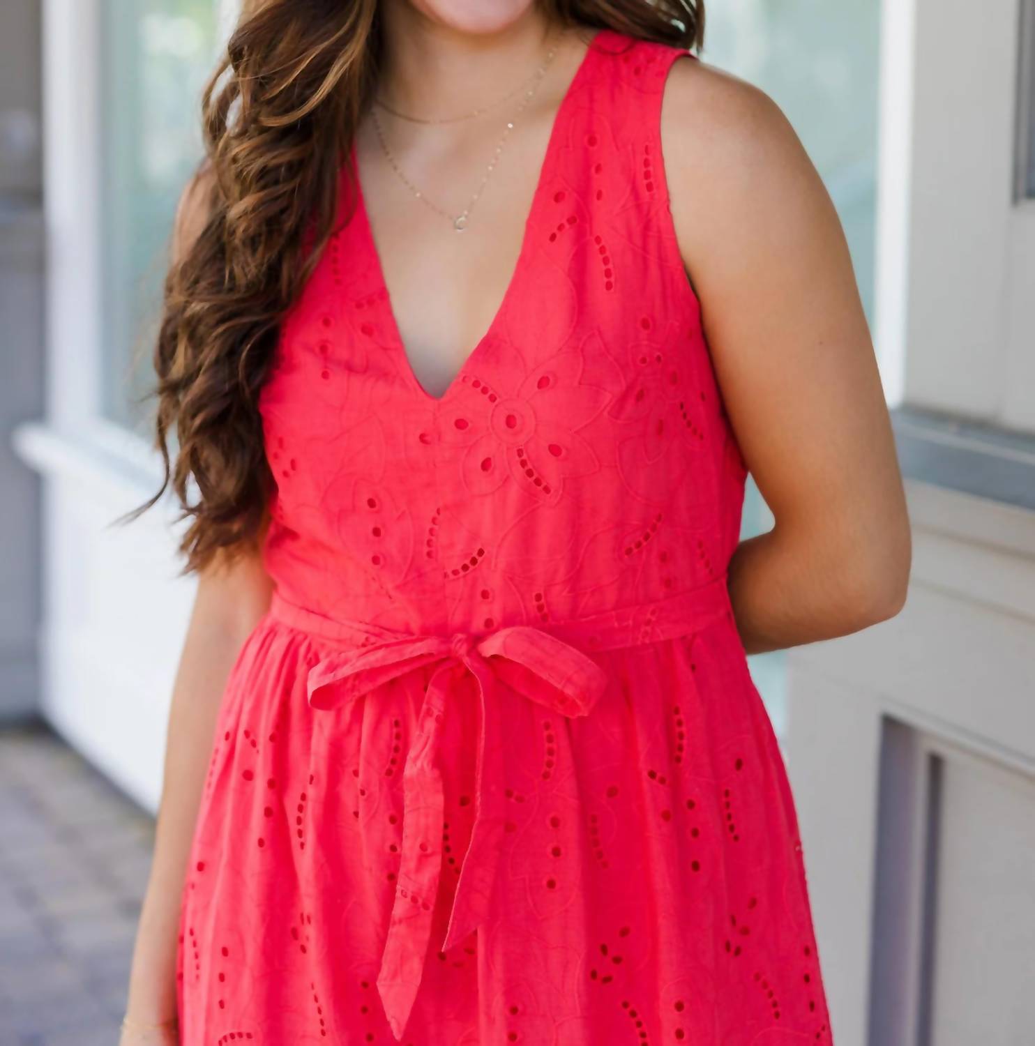 Lovestitch - Hit Hot Eyelet Midi Dress