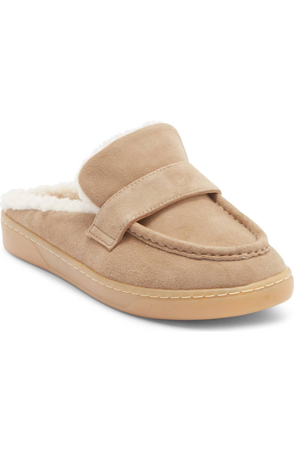 J/SLIDES Women's Hudson Mule in taupe suede 1 - women's shoe