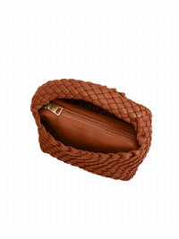 Melie Bianco Sylvie Small Recycled Vegan Top Handle Bag in saddle - women's bag - alternate view