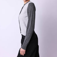 Berenice Camaieu Knit Cardigan in grey mix - women's cardigan - alternate view