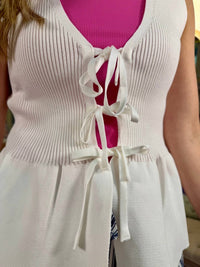 Ee:Some - Sweet Tie Peplum Tank