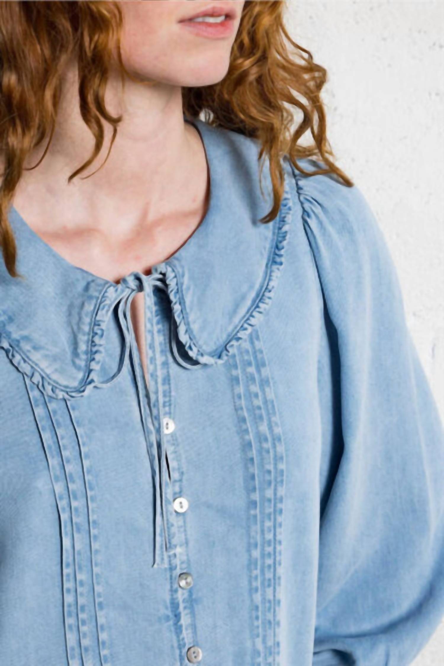Suncoo - Lazar Flowing Denim Blouse