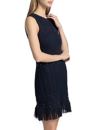 Milly - Beaded Fringe Knit Shell Dress