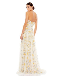 MAC DUGGAL Strapless Sweetheart Floral Dress in nude multi - women's dress - alternate view