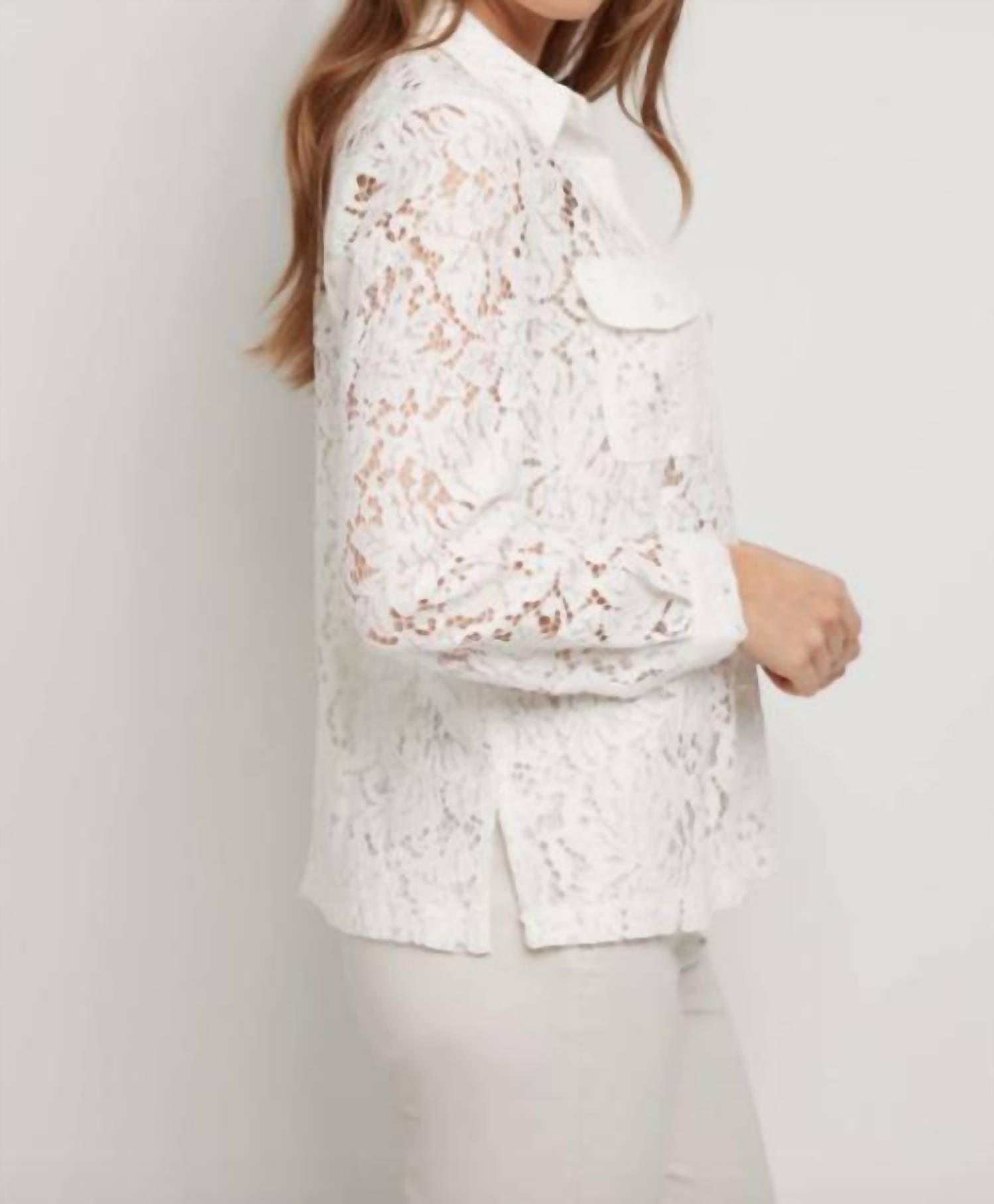 Anatomie - ESTELLA STRETCH LACE BUTTON UP TOP