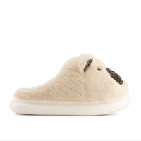 Andrea Women’s Cozy Animal Slippers With Plush Faux Fur in beige - women's shoe - detail view