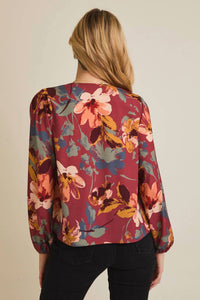 Gilli - V-neck Front Tie Long Sleeve Top