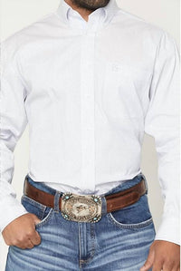 Rock & Roll Denim - Men's Dobby Striped Long Sleeve Button-down Western Shirt