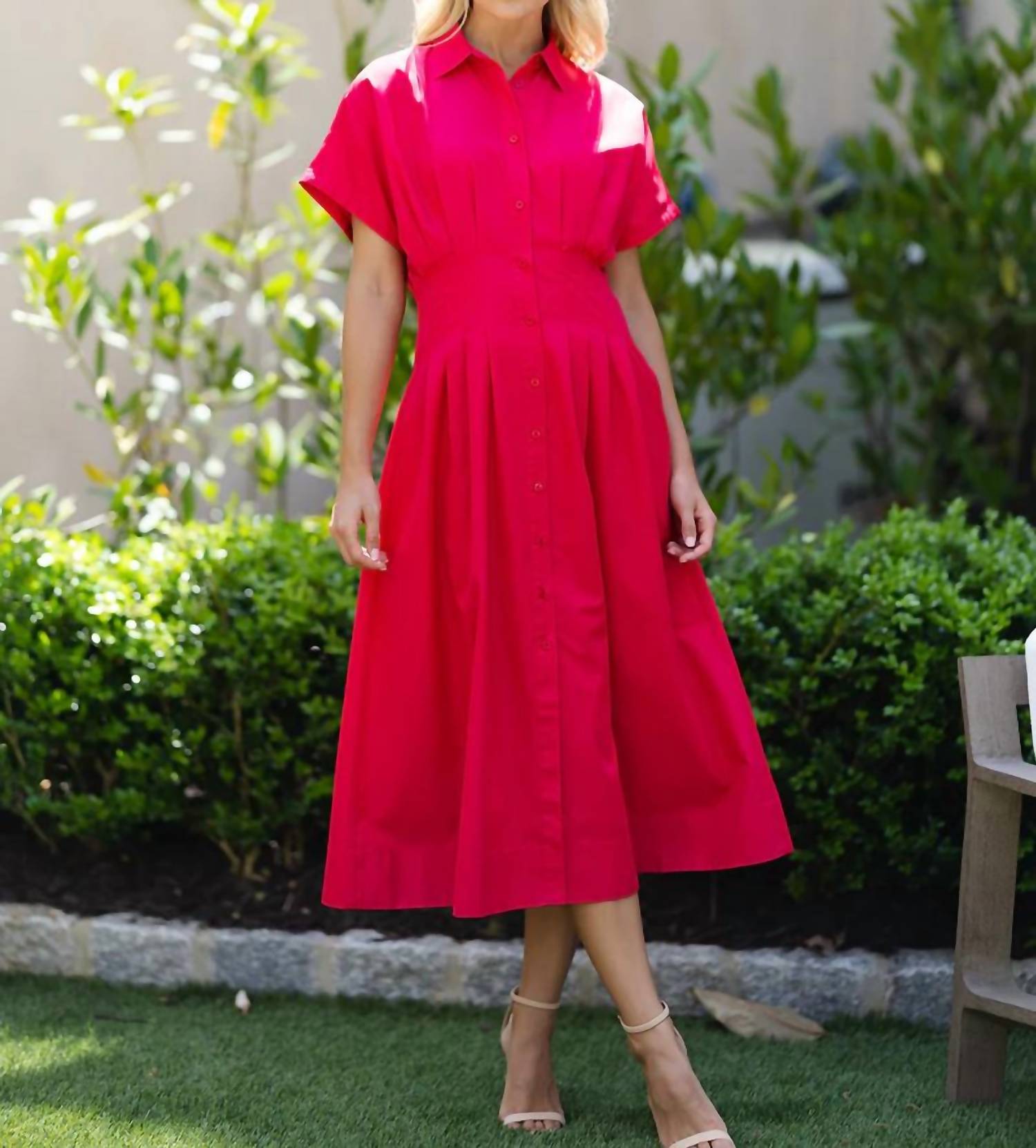 Alden Adair Becca Dress in poppy pink - women's dress - view 7
