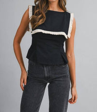 MABLE Daleyza Top in black - women's blouse