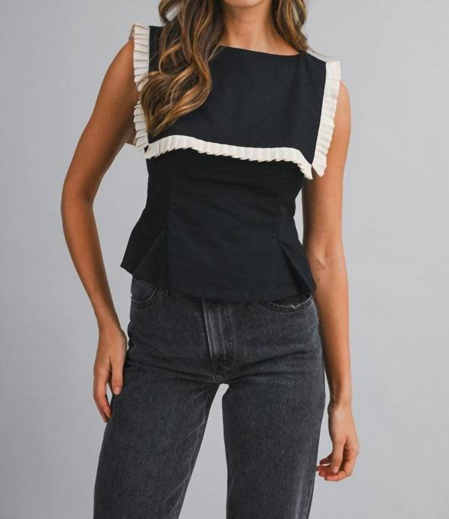 MABLE Daleyza Top in black - women's blouse