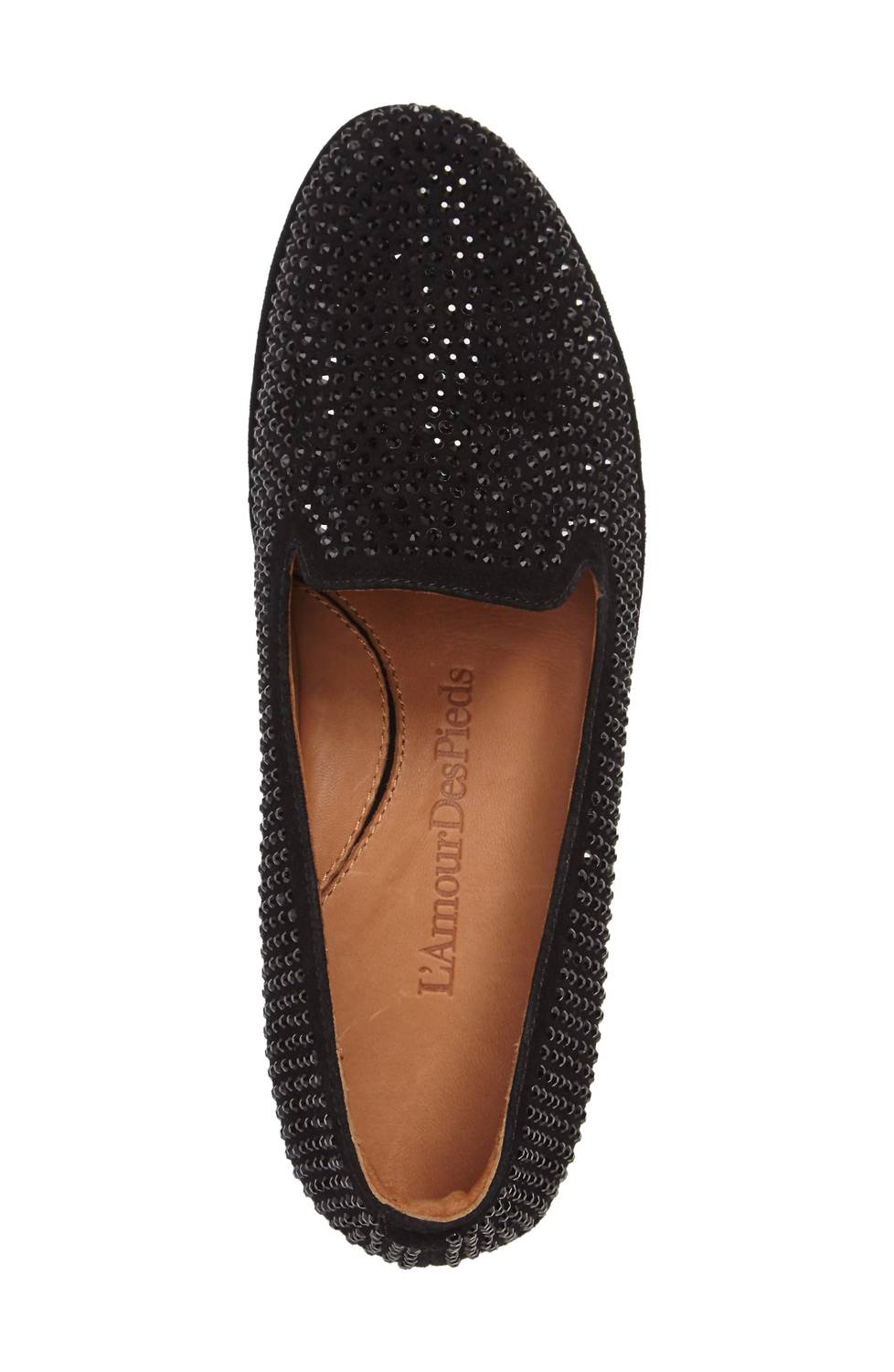 L'amour Des Pieds Women's Correze Embellished Loafer in black suede - women's flats - alternate view
