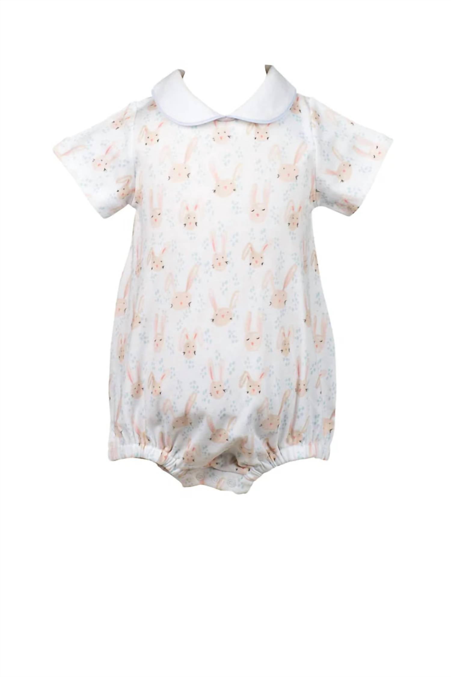 THE PROPER PEONY Hoppy Boy Bubble Onesies in white - kids' item - detail view