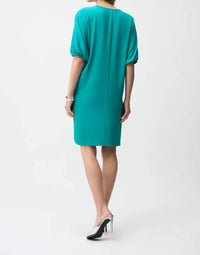 Joseph Ribkoff - Zip Front Puff Sleeve Shift Dress