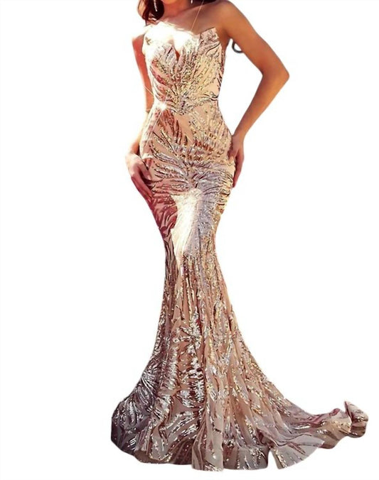 Portia&Scarlett - LONG STRAPLESS MERMAID PROM DRESS