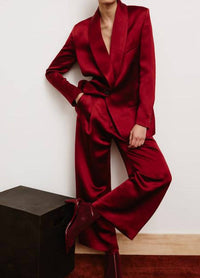 Smythe Cropped Pleated Trousers in crimson 1 - women's pants - view 4