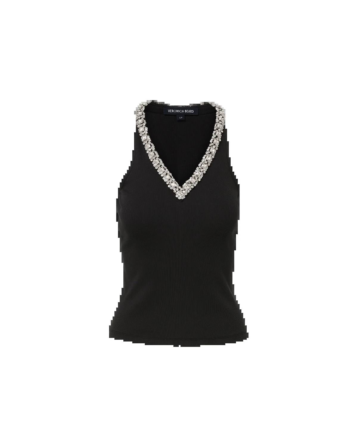 Veronica Beard Ayres Tank with Embelishments in black - women's tank top - view 10