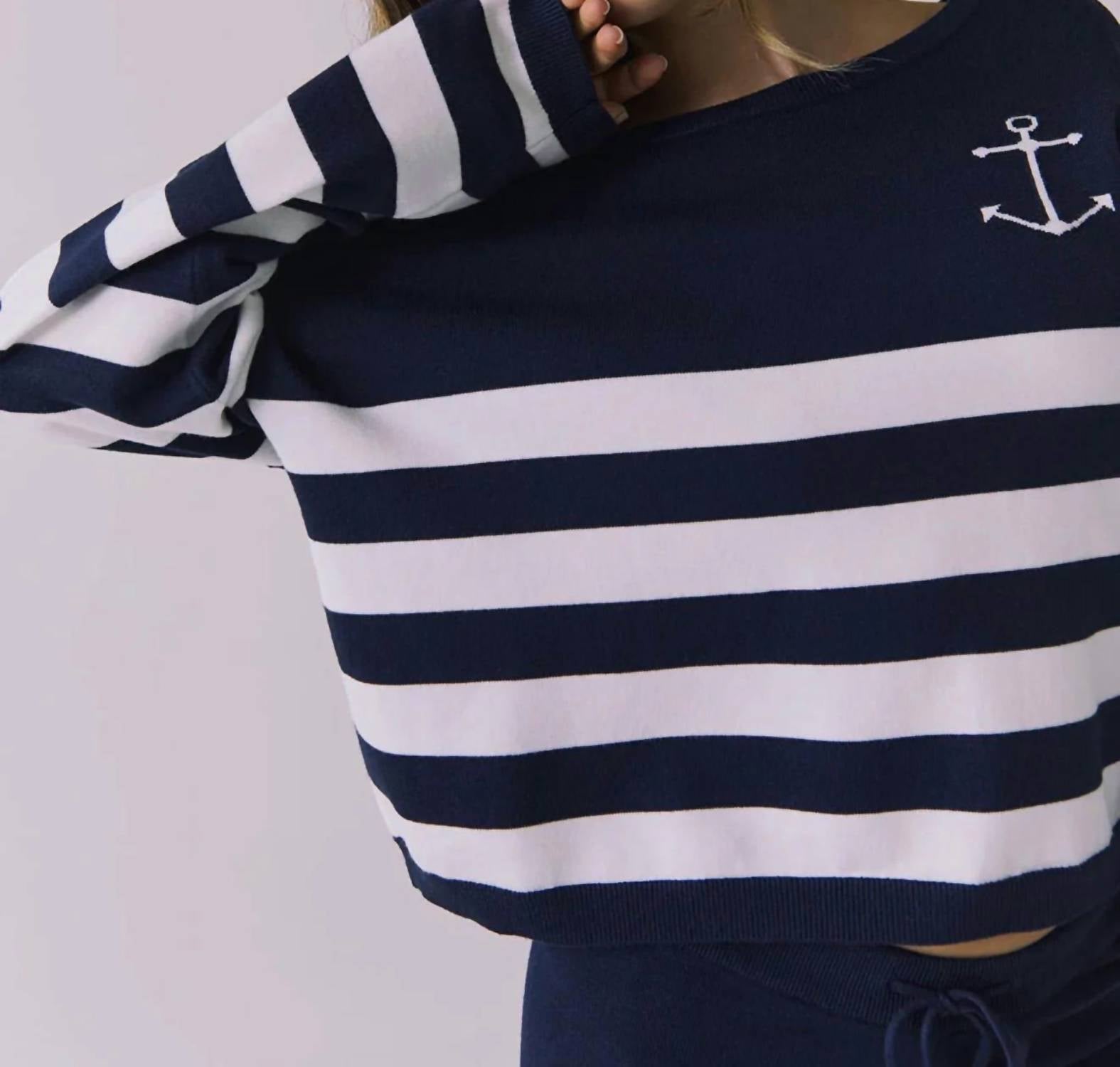 Chaser - Anchor Stripe Pullover