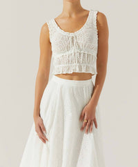 Astr - Smocked Sleeveless Blouse