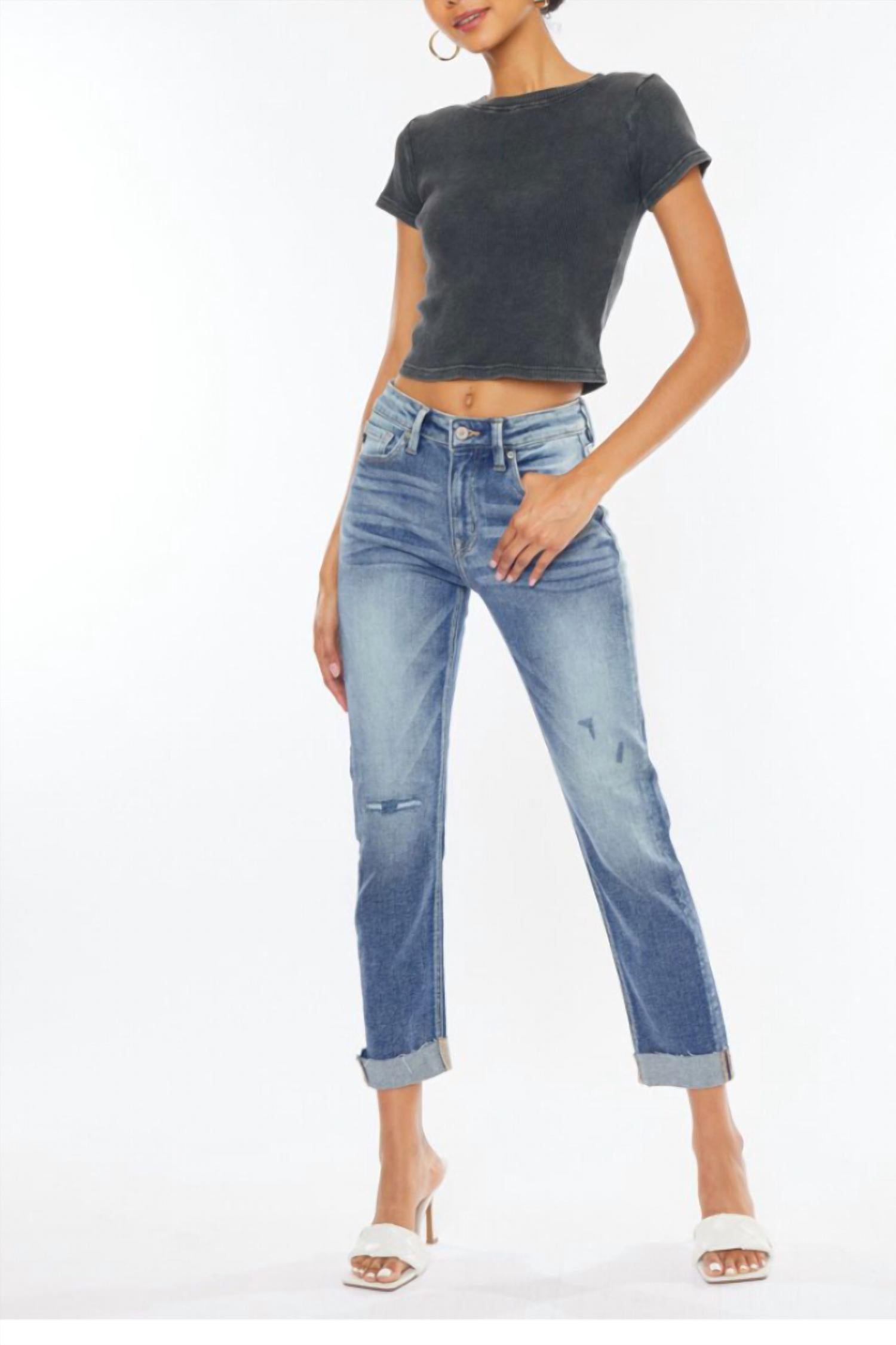 Kancan - Koen High Rise Straight Cuff Jeans