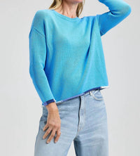 Zaket & Plover - Crew Neck Sweater With Contrast Roll Hem