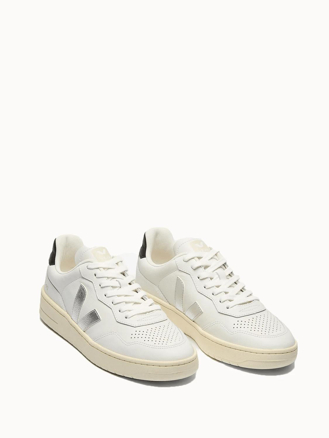 VEJA Women's V-90 Sneakers in white silver black - women's sneaker