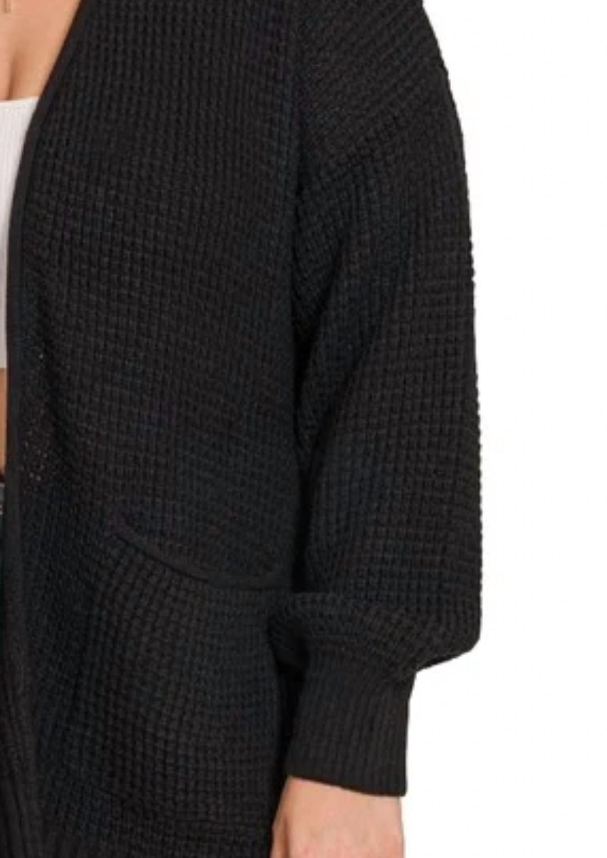 Zenana - Gauge Waffle Open Cardigan